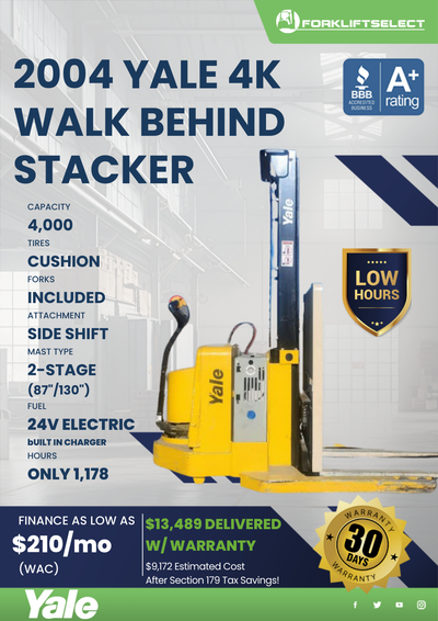 2004 YALE 4K WALK BEHIND STACKER