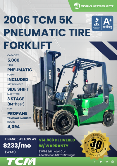 2006 TCM 5K PNEUMATIC TIRE FORKLIFT