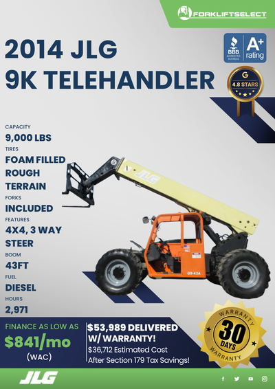 2014 JLG 9K TELEHANDLER