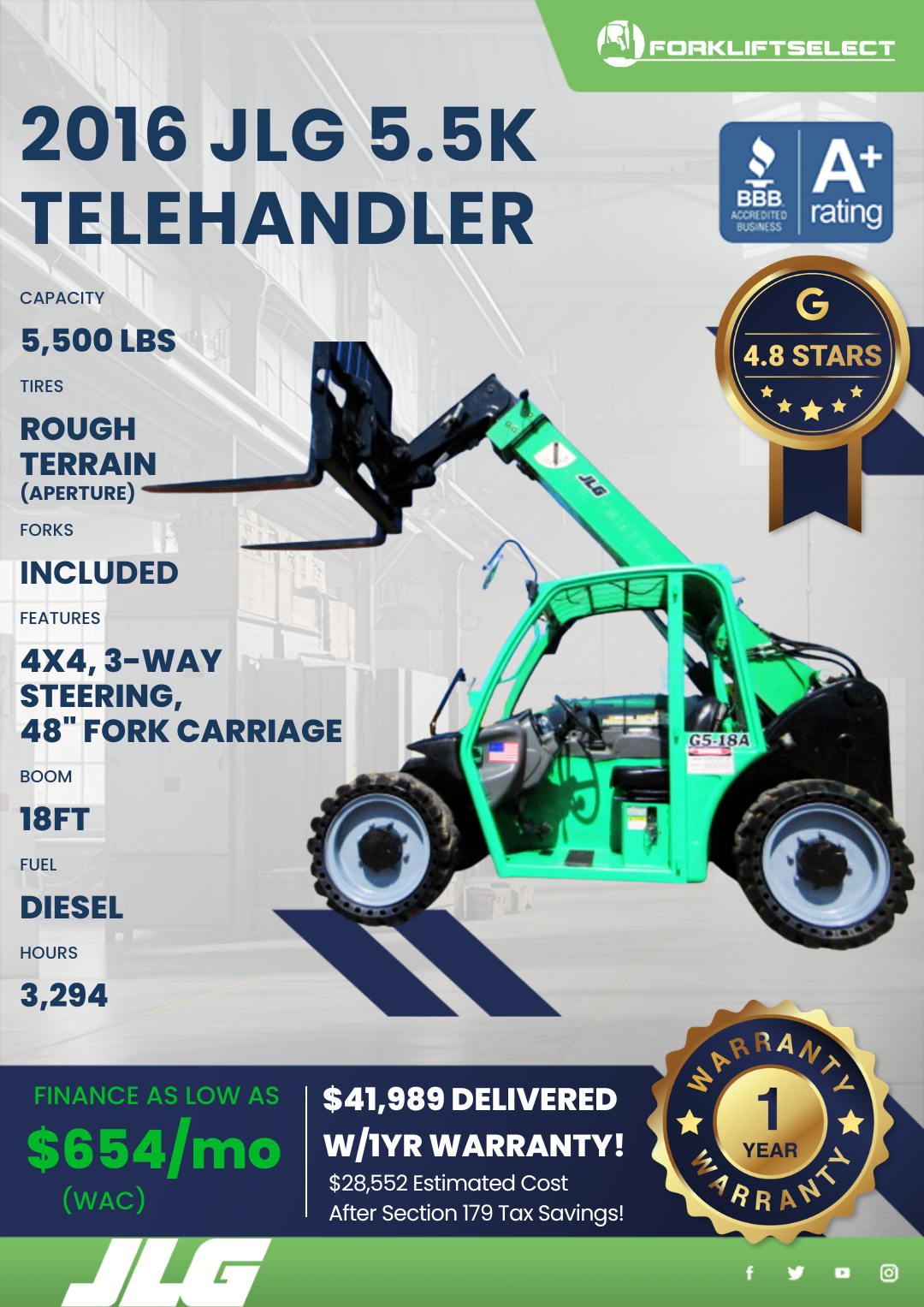 2016 JLG 5.5K TELEHANDLER