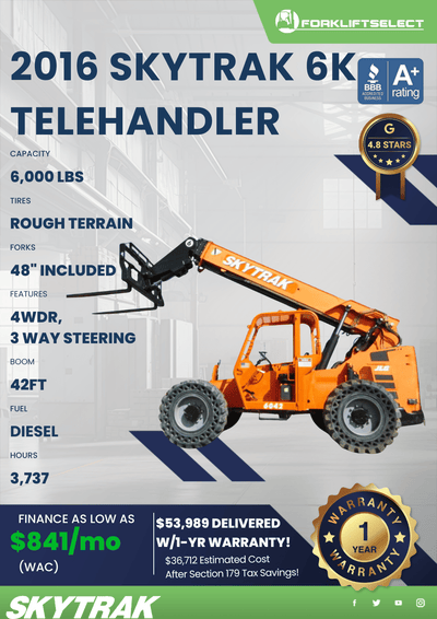 2016 SKYTRAK 6K TELEHANDLER