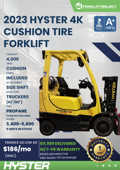 2023 HYSTER 4K CUSHION TIRE FORKLIFT