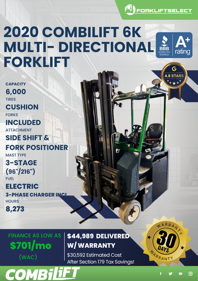 2020 COMBILIFT 6K MULTI- DIRECTIONAL FORKLIFT