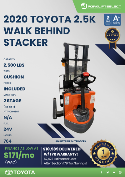 2020 TOYOTA 2.5 K WALK BEHIND STACKER