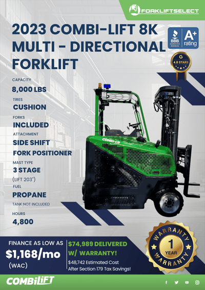 2023 COMBI-LIFT 8K MULTI- DIRECTIONAL FORKLIFT