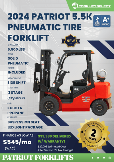 2024 PATRIOT 5.5K PNEUMATIC TIRE FORKLIFT