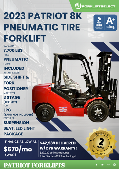 2023 PATRIOT 8K PNEUMATIC TIRE FORKLIFT