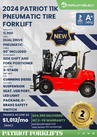 2024 PATRIOT 11K PNEUMATIC TIRE FORKLIFT