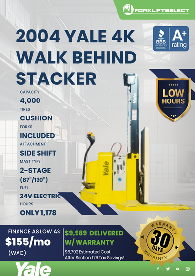 2004 YALE 4K WALK BEHIND STACKER