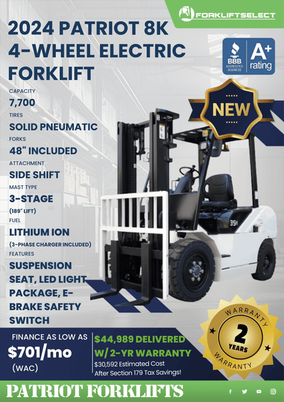 2024 PATRIOT 8K 4-WHEEL ELECTRIC FORKLIFT