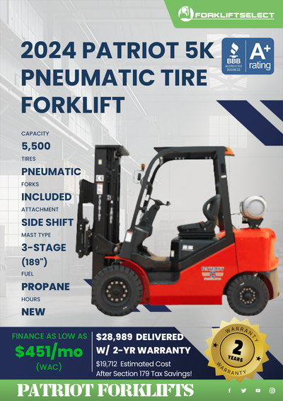 2024 PATRIOT 5K PNEUMATIC TIRE FORKLIFT