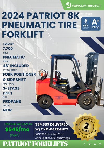 2024 PATRIOT 8K PNEUMATIC TIRE FORKLIFT