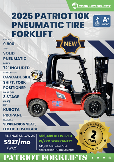 2025 PATRIOT 10K PNEUMATIC TIRE FORKLIFT