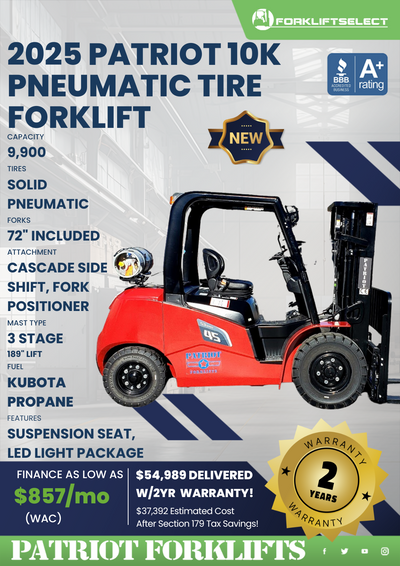 2025 PATRIOT 10K PNEUMATIC TIRE FORKLIFT