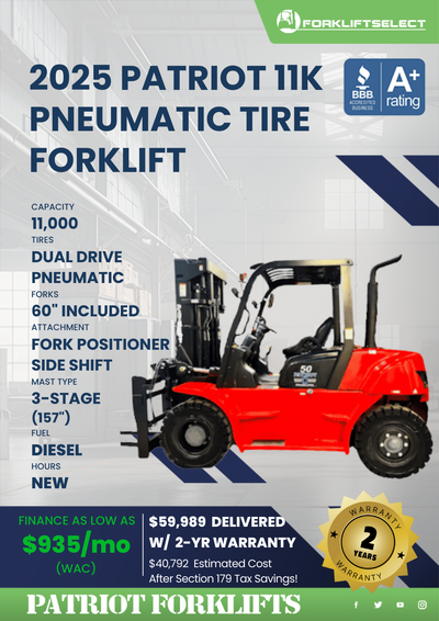 2025 PATRIOT 11K PNEUMATIC TIRE FORKLIFT