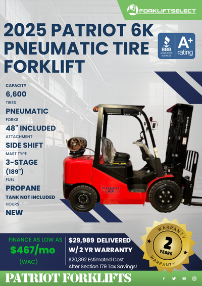 2025 PATRIOT 6K PNEUMATIC TIRE FORKLIFT