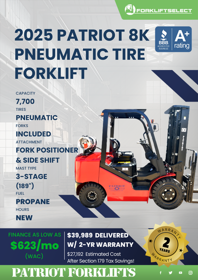 2025 PATRIOT 8K PNEUMATIC TIRE FORKLIFT