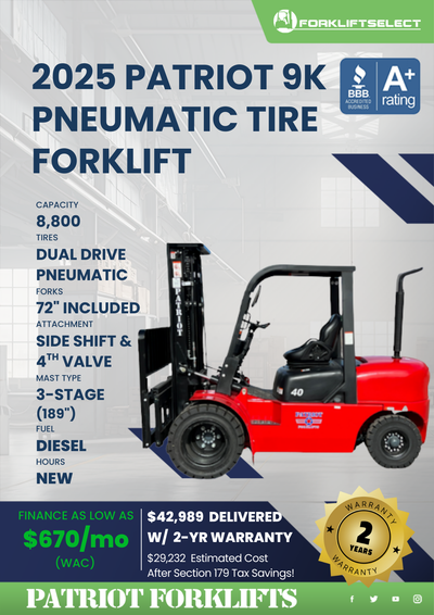 2025 PATRIOT 9K PNEUMATIC TIRE FORKLIFT